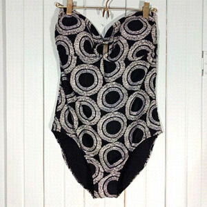 QUINTSOUL tribal Sun strapless one piece swimsuit